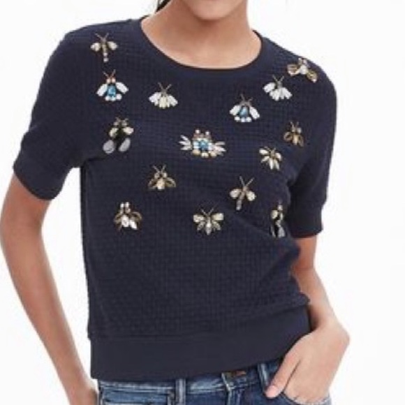 Banana Republic Jeweled Basketweave Pullover - Picture 2 of 4